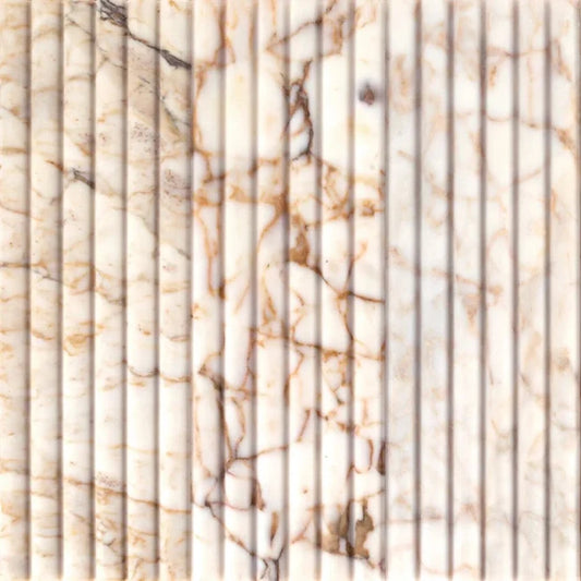 Fairbourne in Afyon Gold Fluted Marble Tile 6" x 24"