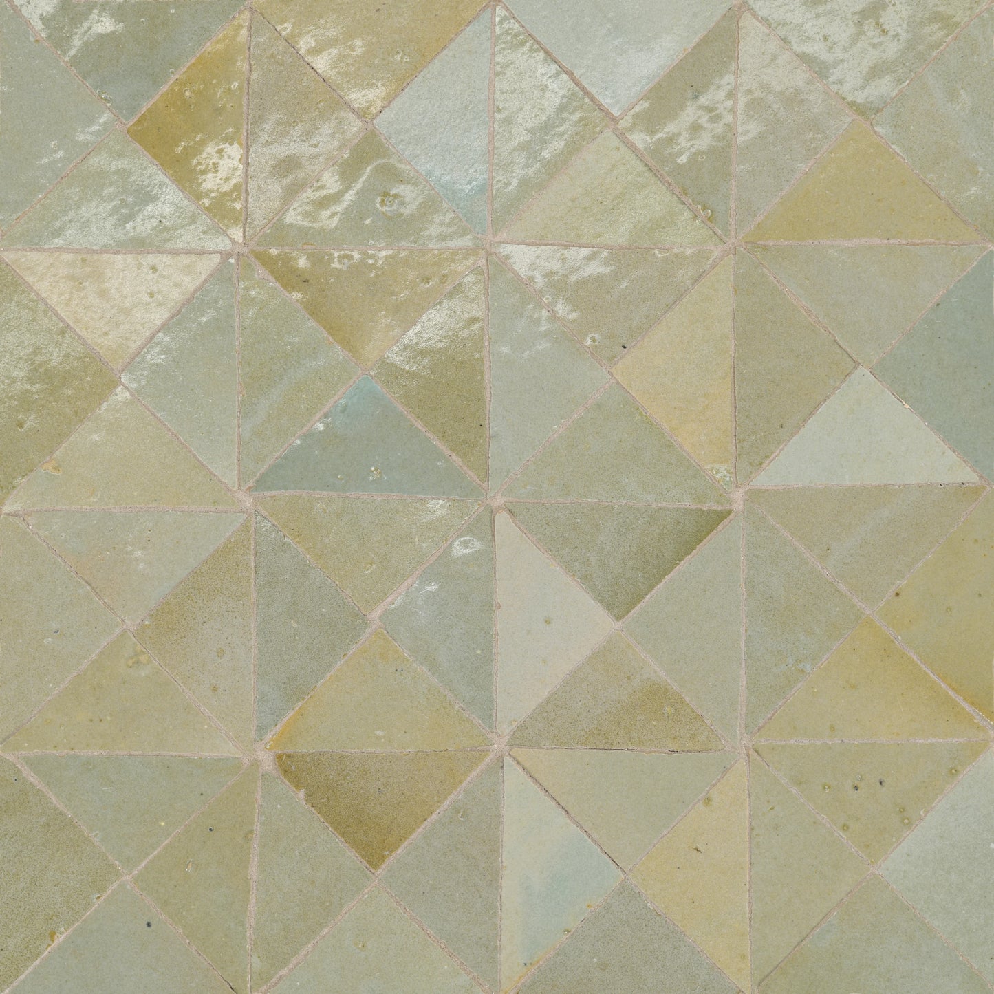 Tunis Triangle Zellige Tile Glossy in Aloe