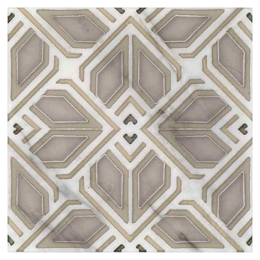 Ansel in Taupe Marble Tile 6" x 6"