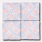 Antiga Blue Pink Ceramic Tile Deco IWMT 6" x 6"