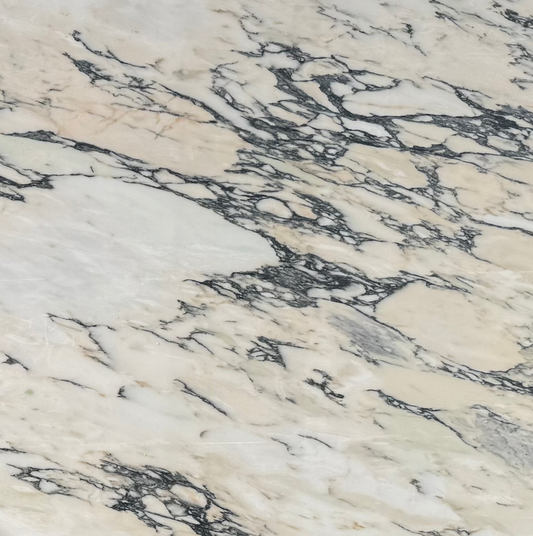 Marble slab with gray and white veining