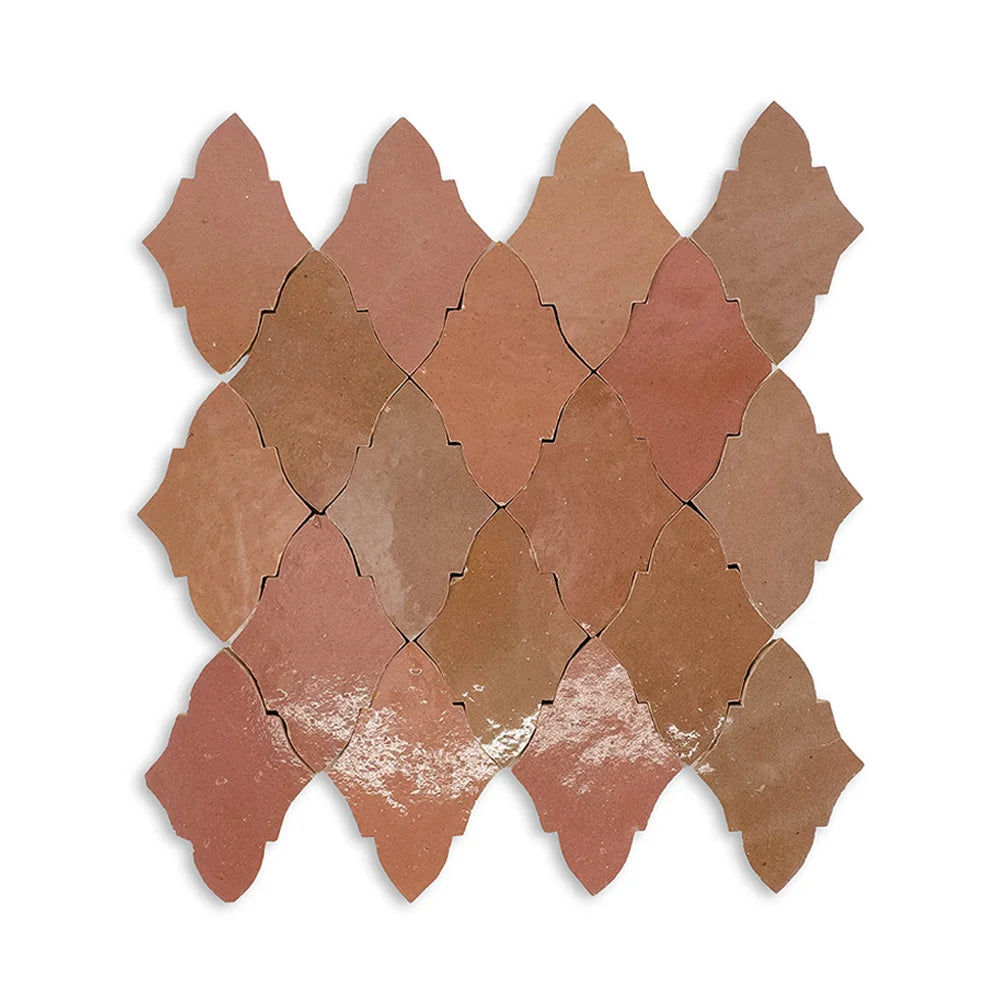 Fez Arabesque Zellige Tile in Desert Rose