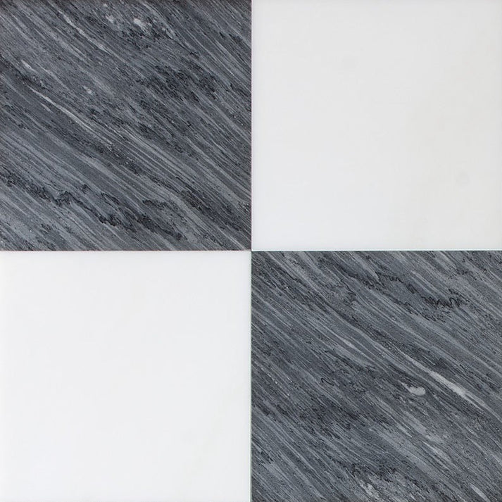 Checkerboard Lunar Grey & Asian Statuary Marble Tile – Marble and Tile USA