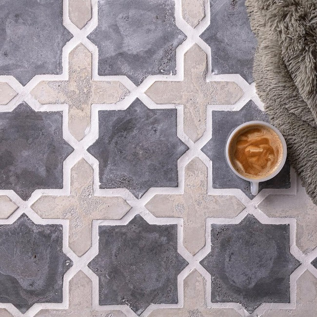 Atelier Arabesque Pattern 2C in Magnolia – Marble and Tile USA