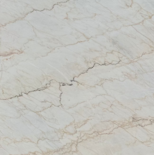 Marble slab with a beige and white pattern 