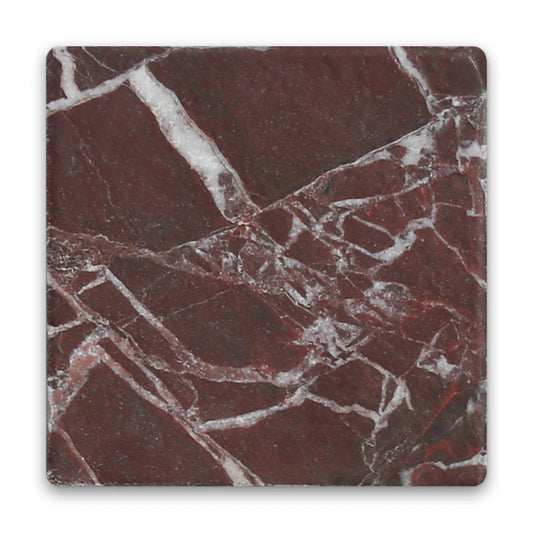 Pietra Collection in Aurora di Vino Tumbled Marble Tile 4" x 4"