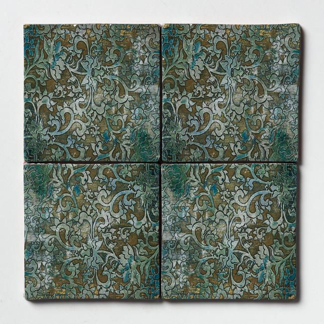 Selina Terracotta Glossy Tile in Azure 6" x 6"