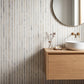 Strata Striped Marble Mosaic in Bianco Nieve 12" x 12"