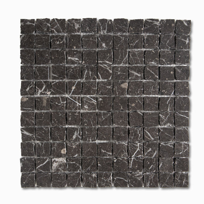 Piazza Honed Marble Mosaic in Black 1" x 1"