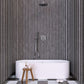 Strata Striped Marble Mosaic in Black & Gris 12" x 12"