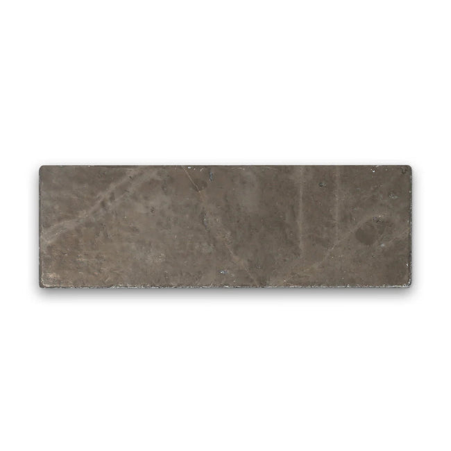 Pietra Collection in Caffe Notte Tumbled Marble Tile 4" x 12"