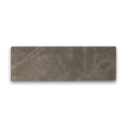 Pietra Collection in Caffe Notte Tumbled Marble Tile 4" x 12"