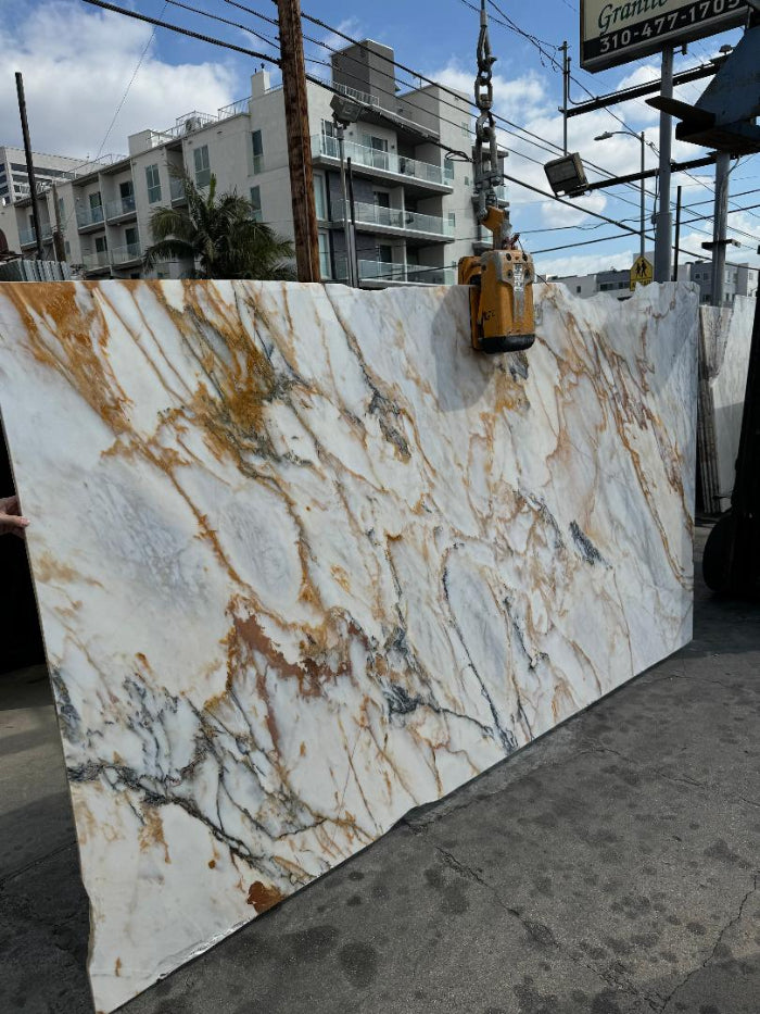 Calacatta Marble Slab in Los Angeles Stone Yard