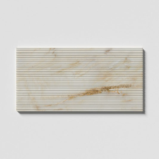 Windsor Thin Calacatta Cream Flute Honed Marble Tile 18" x 36"