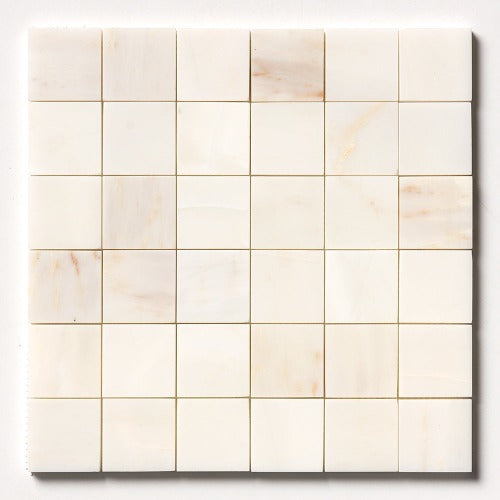 Calacatta Cream Honed Marble Mosaic Tile 2" x 2"