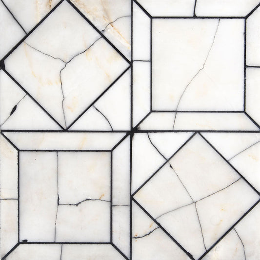 Vecchio Honed Marble Mosaic in Calacatta Cream