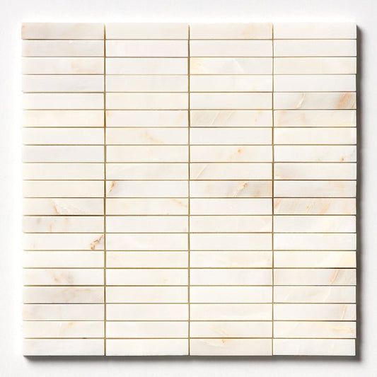 Laurent Calacatta Cream Honed Marble Stacked Mosaic 12" x 12"