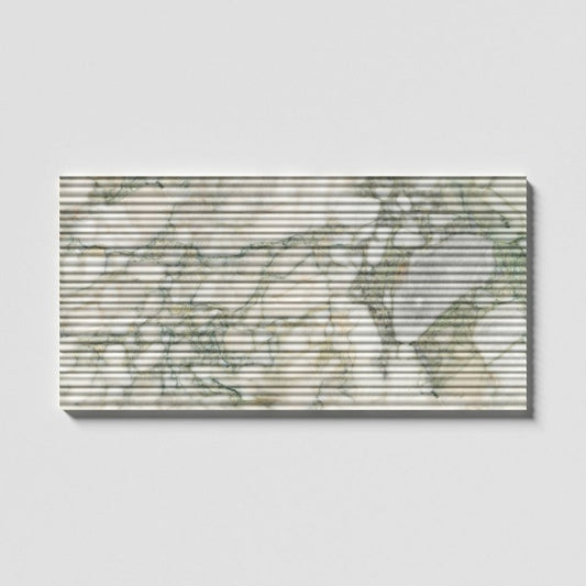 Windsor Thin Calacatta Green Flute Honed Marble Tile 18" x 36"