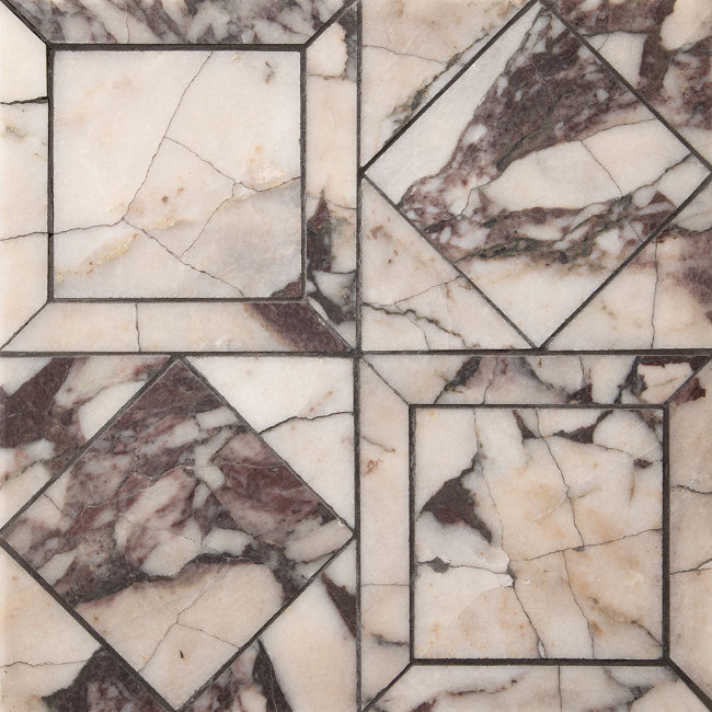 Vecchio Honed Marble Mosaic in Calacatta Viola