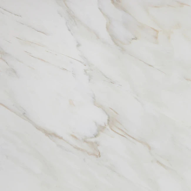 Close-up of a marble surface with beige and white veins