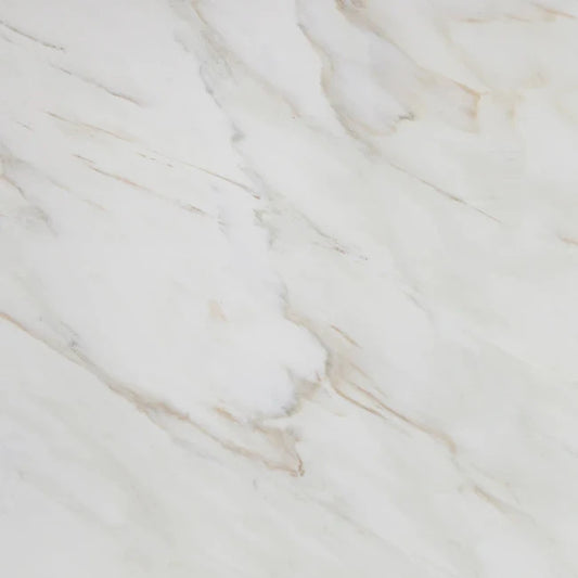 Close-up of a marble surface with beige and white veins
