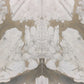 Bookmatched marble slab white and grey veining