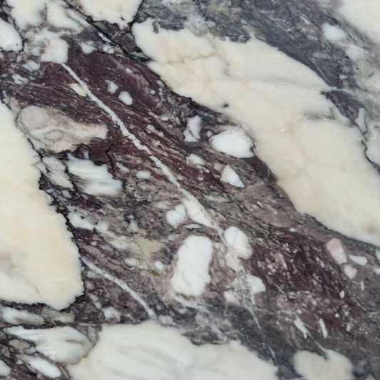White marble with burgundy veining