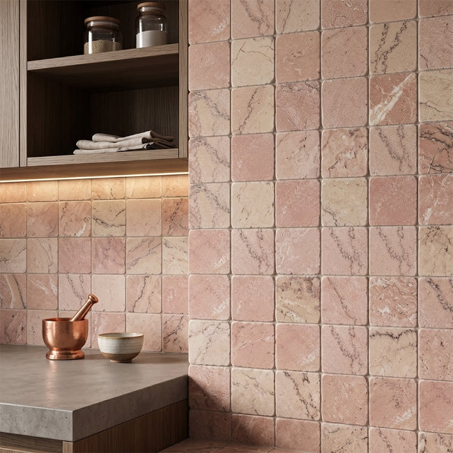 Ashford Limestone Tile in Caldera 4" x 4"