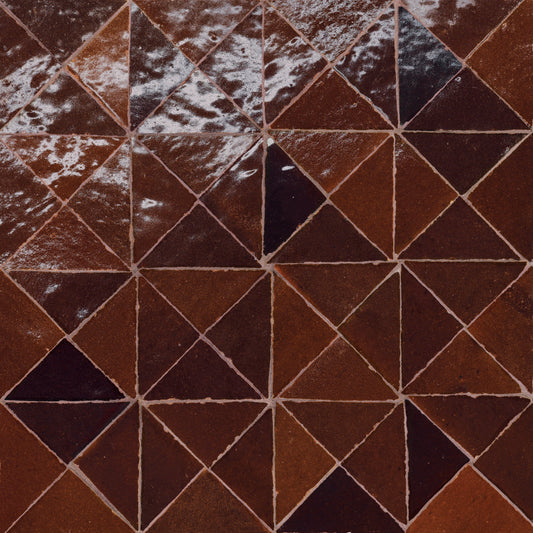 Tunis Triangle Zellige Tile Glossy in Cinnamon