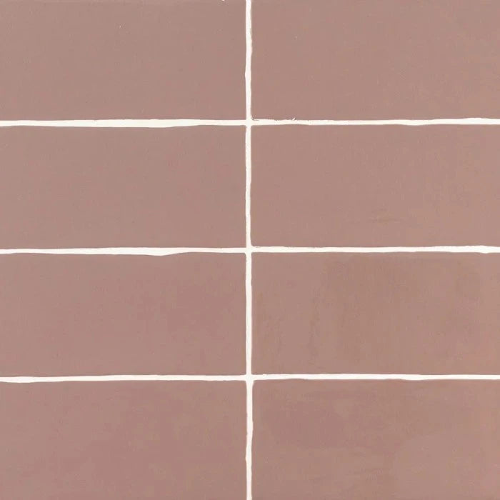 Coral Pinks Ceramic Subway Tile in Dusty Rose 3" x 12"