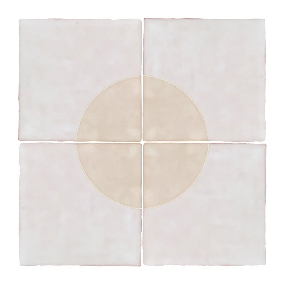 Cotton White Penelope Deco Tile 5" x 5"