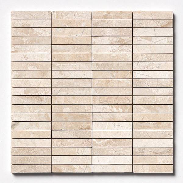 Laurent Cream Honed Marble Stacked Mosaic 12" x 12" – Marble and Tile USA