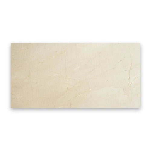 Crema Marfil Polished Marble Tile 12" X 24"