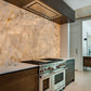 Backlit Cristallo Quartzite in Kitchen installation