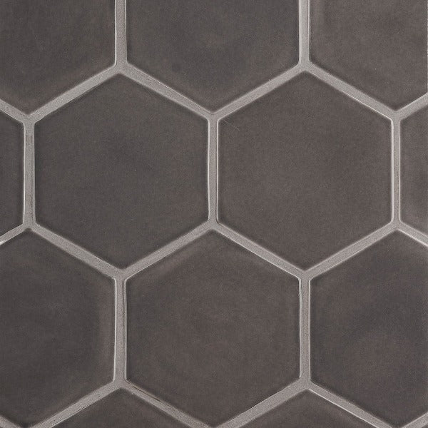 Iron Glossy Hexagon Ceramic Tile