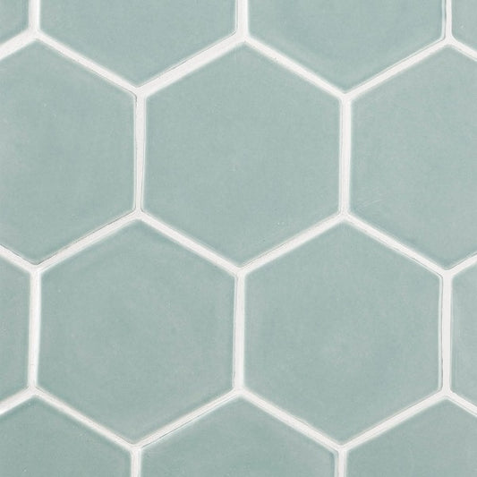 Rain Glossy Hexagon Ceramic Tile
