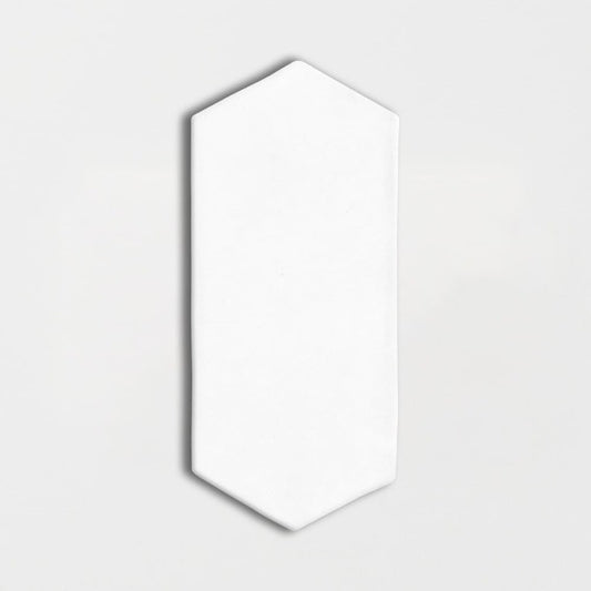 Pearl White Glossy Picket Ceramic Tile 3" x 6"