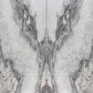 book matched white slab with grey veining