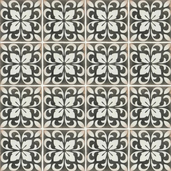 Portofino Deco H Matte Ceramic Tile 5" x 5"