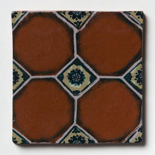 Selina Terracotta Glossy Tile in Earth 6" x 6"