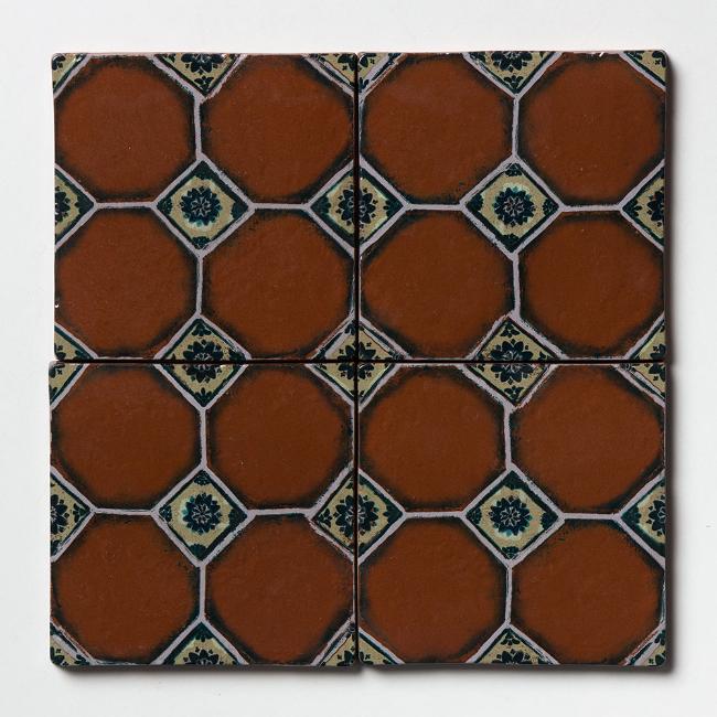 Selina Terracotta Glossy Tile in Earth 6" x 6"