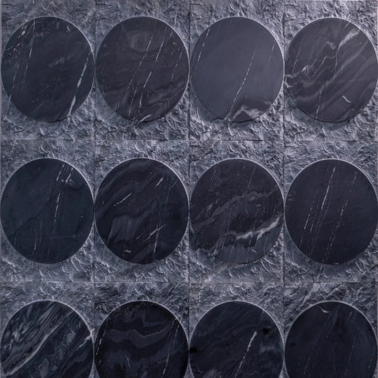 Black marble deco tile