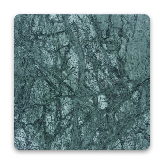 Pietra Collection in Empress Green Tumbled Marble Tile 4" x 4"