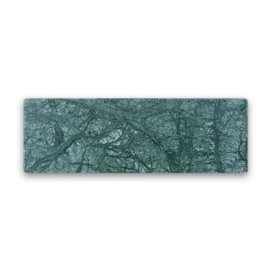 Pietra Collection in Empress Green Tumbled Marble Tile 4" x 12"