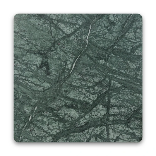 Pietra Collection in Empress Green Tumbled Marble Tile 12" x 12"