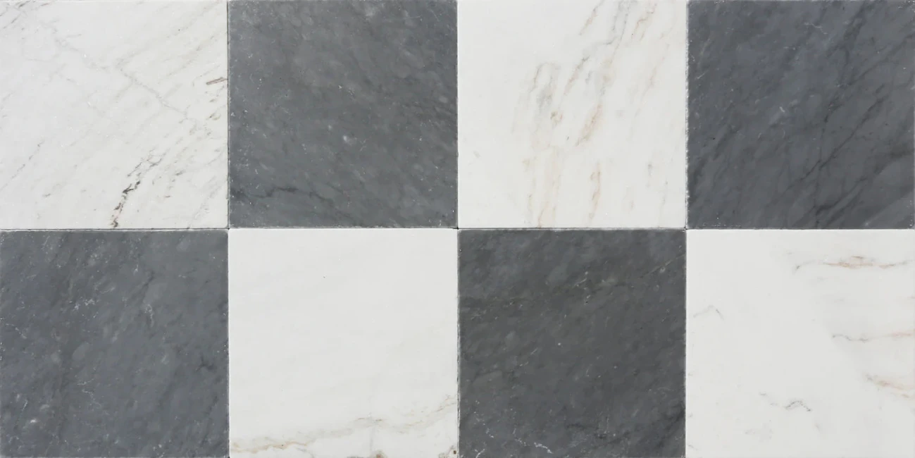 Pietra Collection in Fior di Bianca Tumbled Marble Tile 12" x 12"