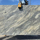 Fusion quartzite slab polished finish with vibrant green color, available at Los Angeles slab yard