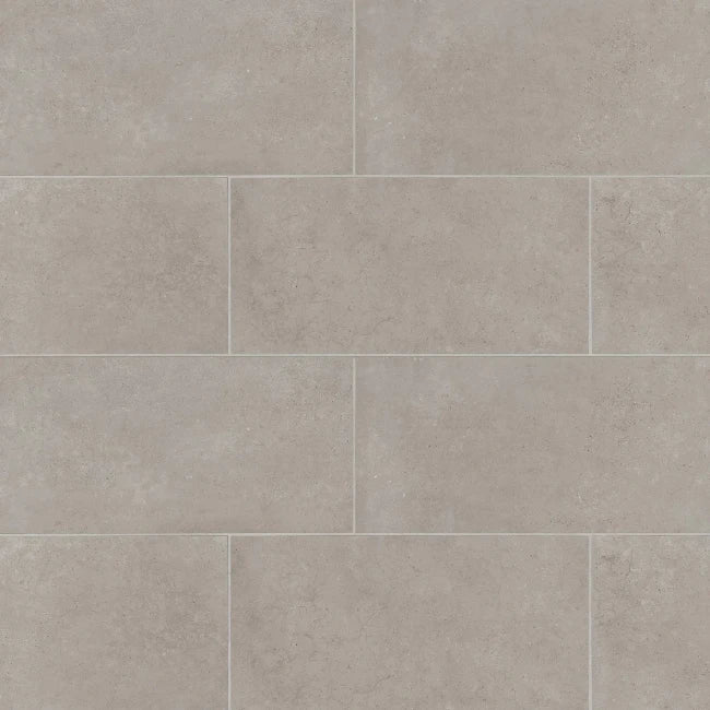 Arista Matte Porcelain Tile in Greige 12" x 24"