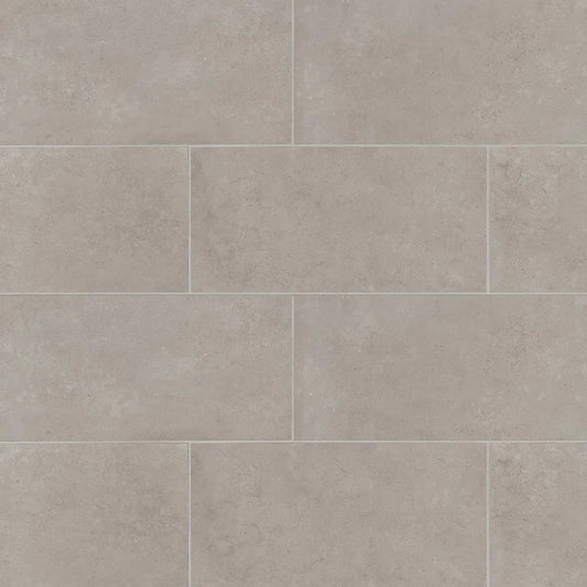 Arista Matte Porcelain Tile in Greige 12" x 24"