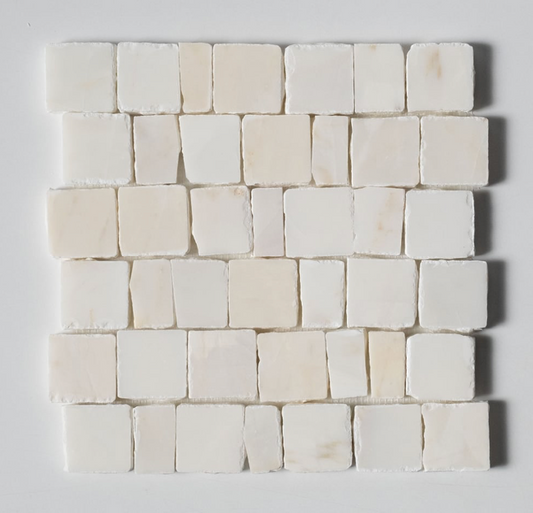 Handcrafted Mosaic Honed Marble in Calacatta Cream 12" x 12"